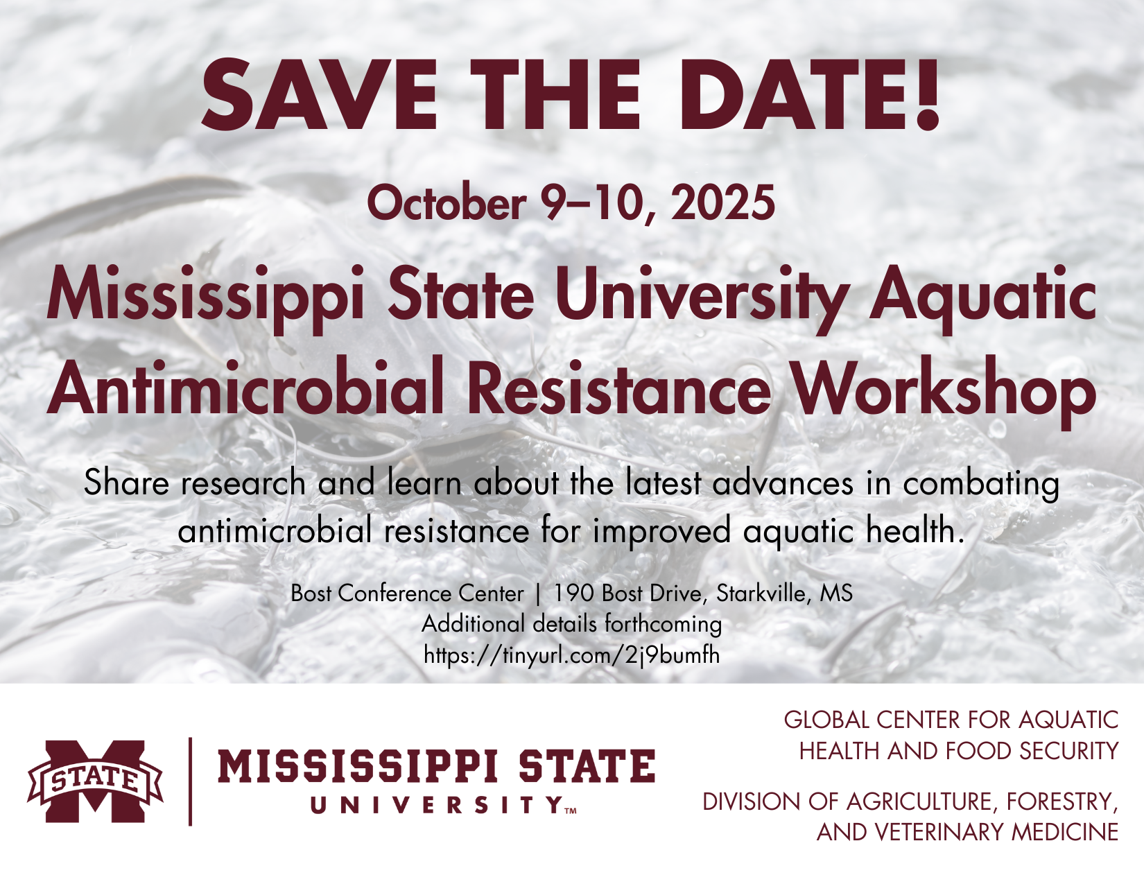 Image of catfish in pond with text displaying save the date information